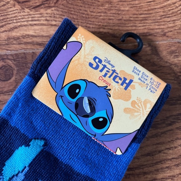 Stitch Blue Striped crew Socks - Picture 2 of 3